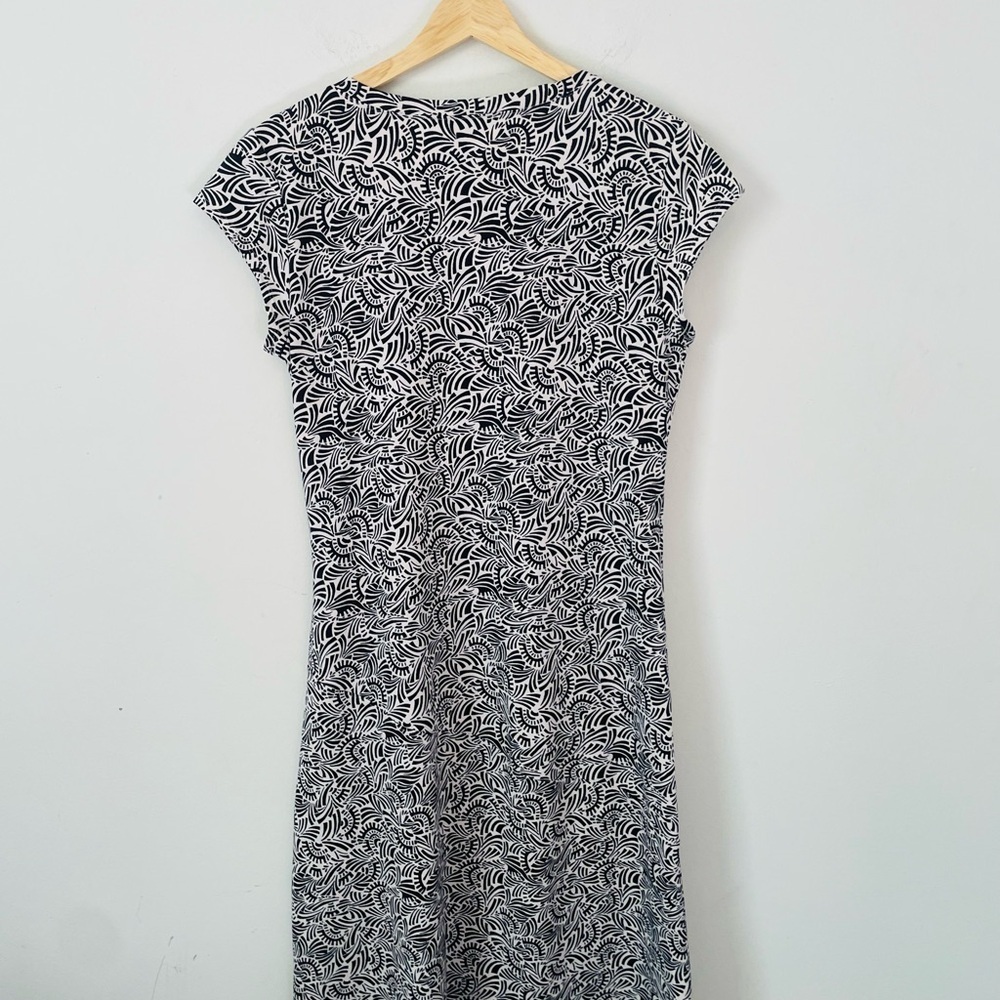 Athleta Black and White Sheath Midi Dress - Picture 5 of 7
